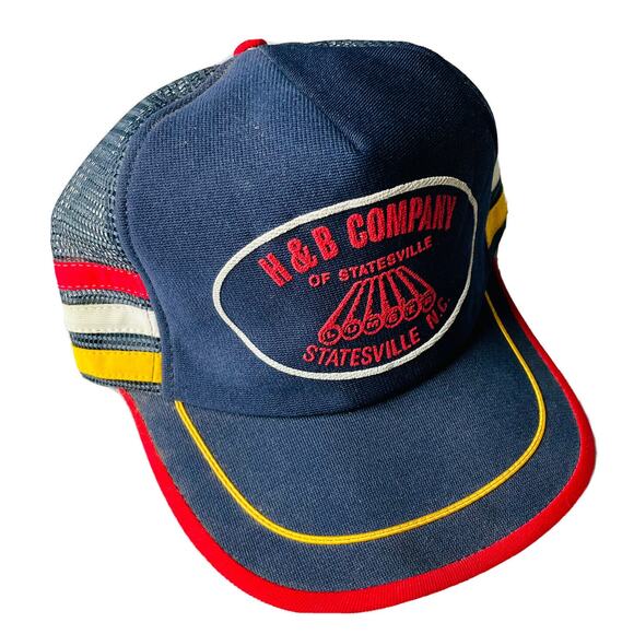 New H&B Company Vintage 3-Three Stripe Trucker Hat Cap Made In USA 90s 80s Rare